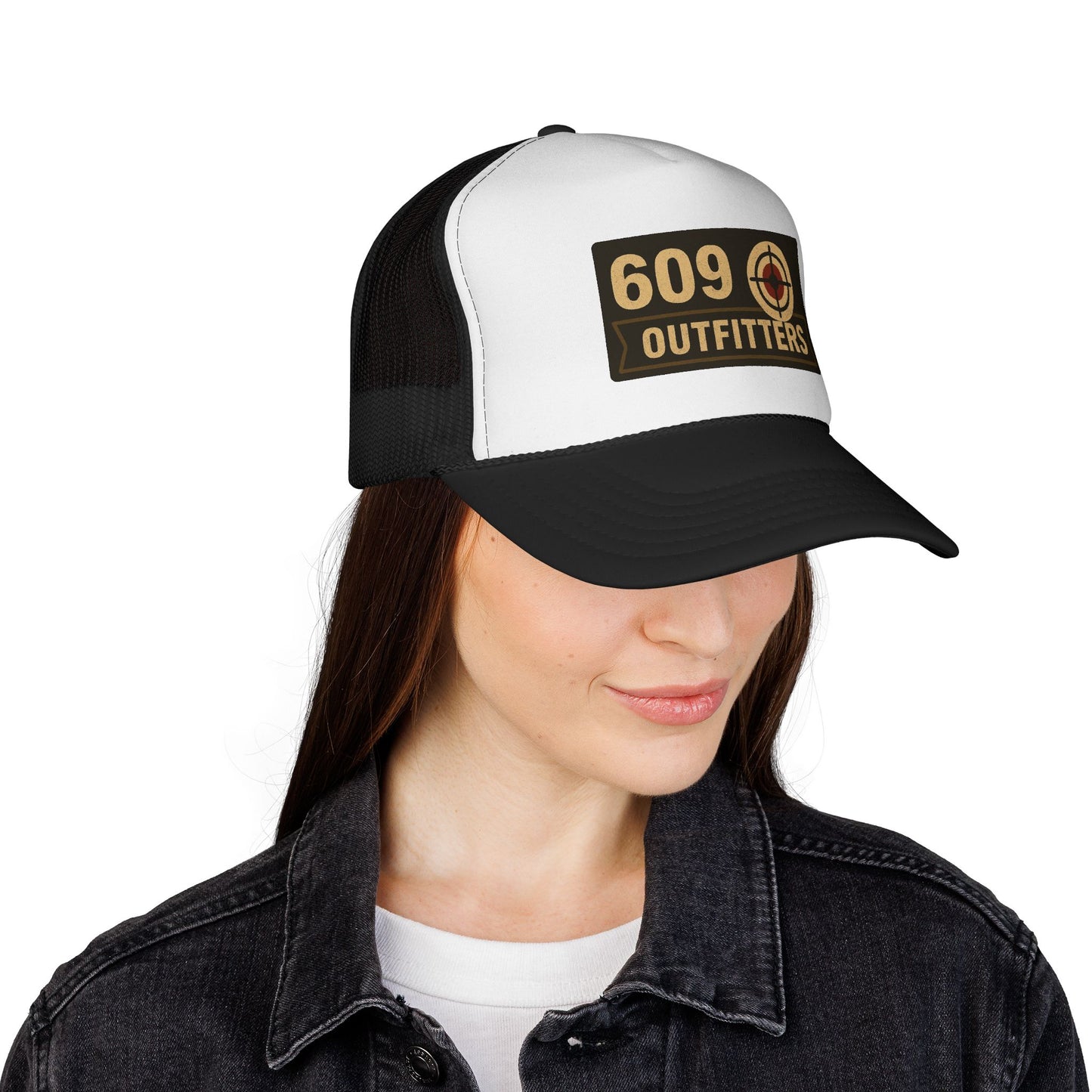 Simple Trucker Hat | Black Target Label| Unisex Style by 609 Outfitters