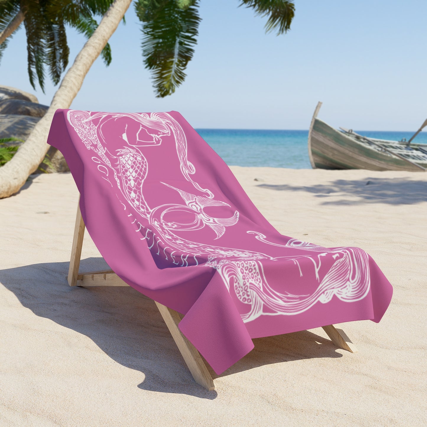 609 Outfitters Coastal Swim Collection | Pink Mermaid Beach Towel