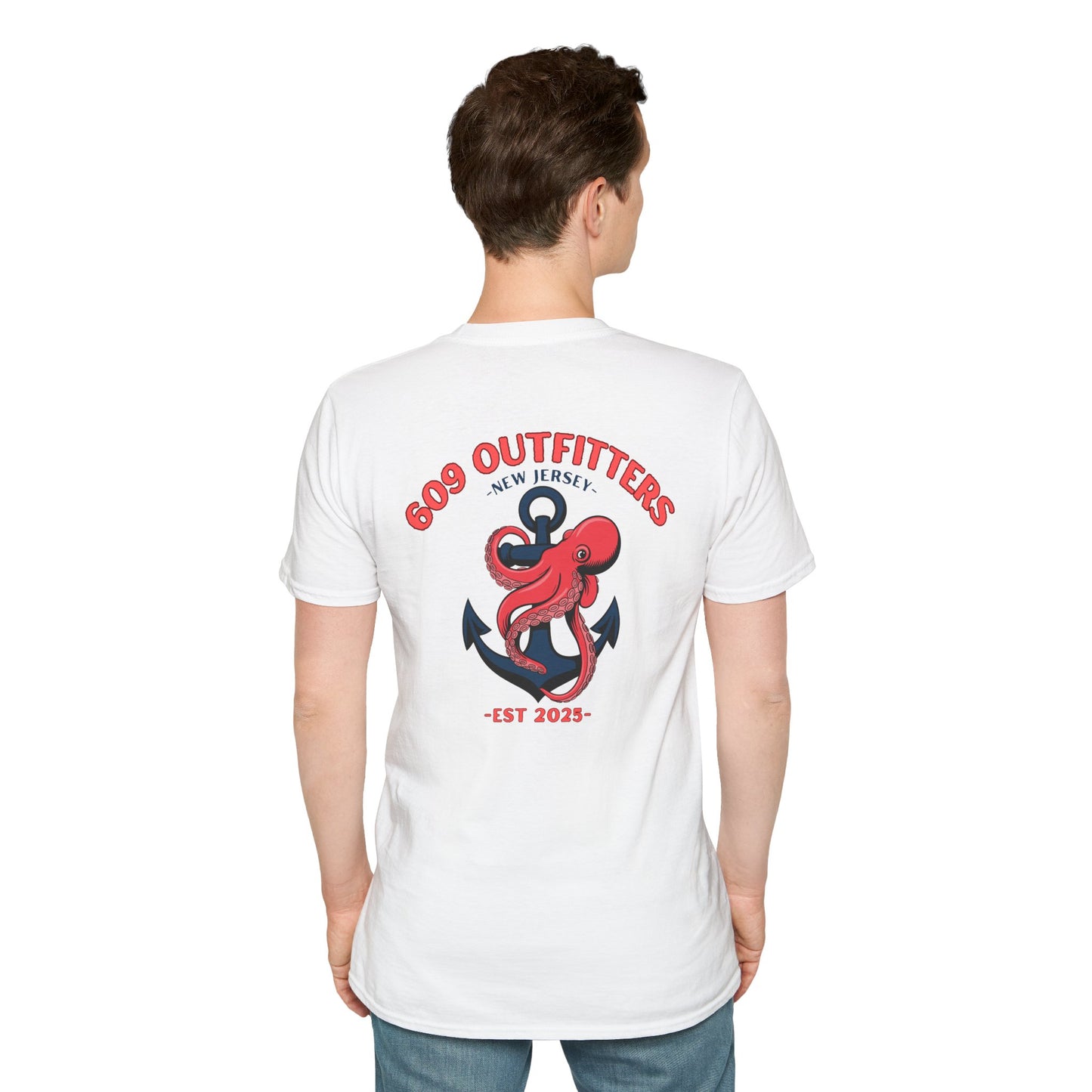 Contemporary Tee | Mens Octopus Anchor White