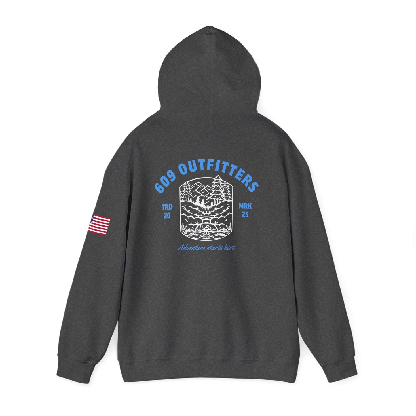 Limited Edition Outdoor Adventure Hoodie | 609 Adventure Logo Blue