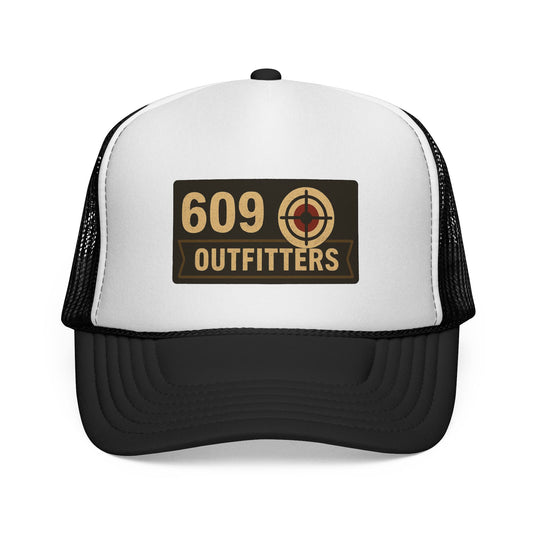 Simple Trucker Hat | Black Target Label| Unisex Style by 609 Outfitters
