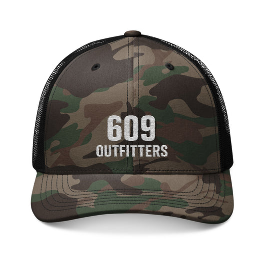 Black Camo Trucker Hat | 609 Outfitters Logo