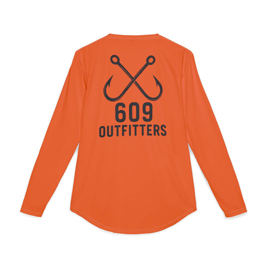 609 Classic Double Hook Logo | Long Sleeve UV Sun Protection Top Orange