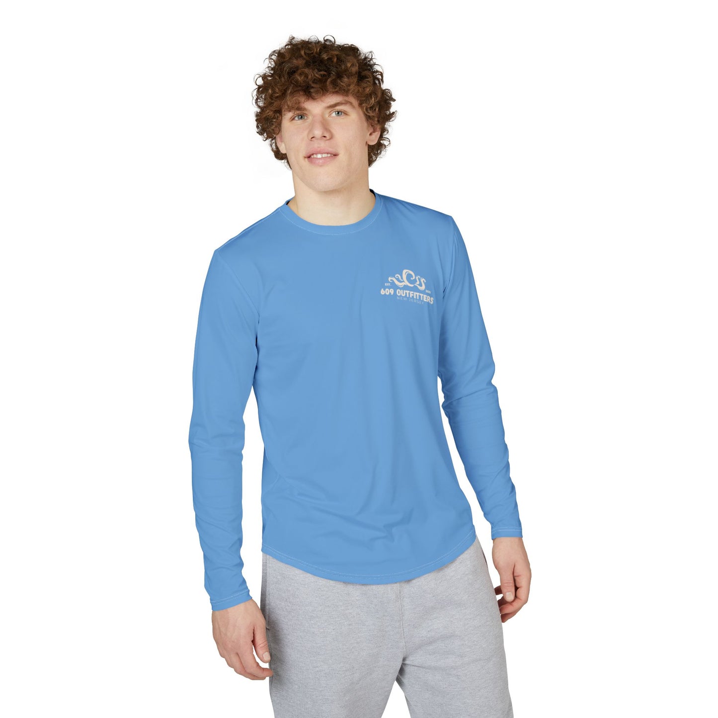 609 Octopus Fishing Logo | Long Sleeve UV Sun Protection Top Sky Blue