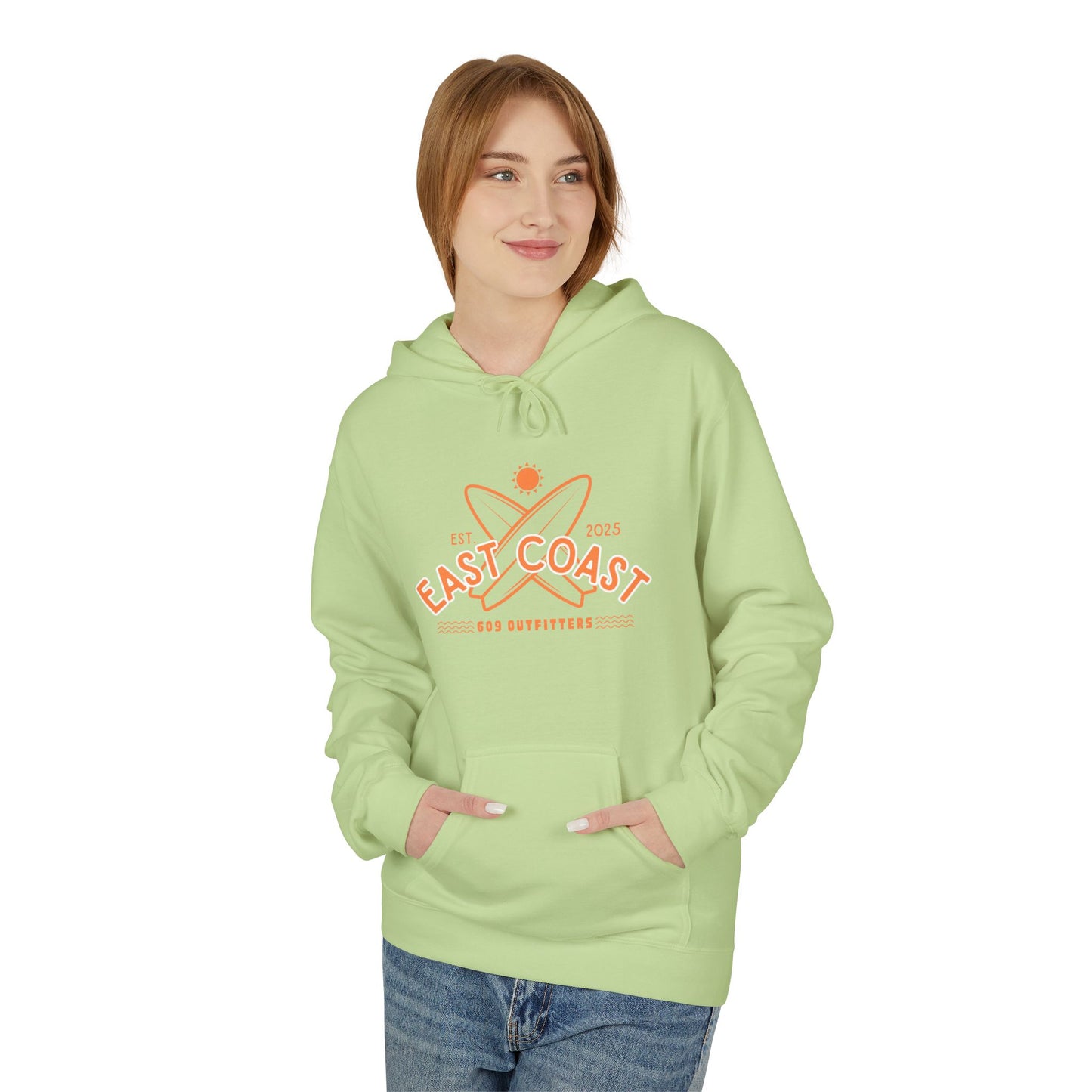 Womens East Coast Surf Logo | Midweight Pullover Hoodie