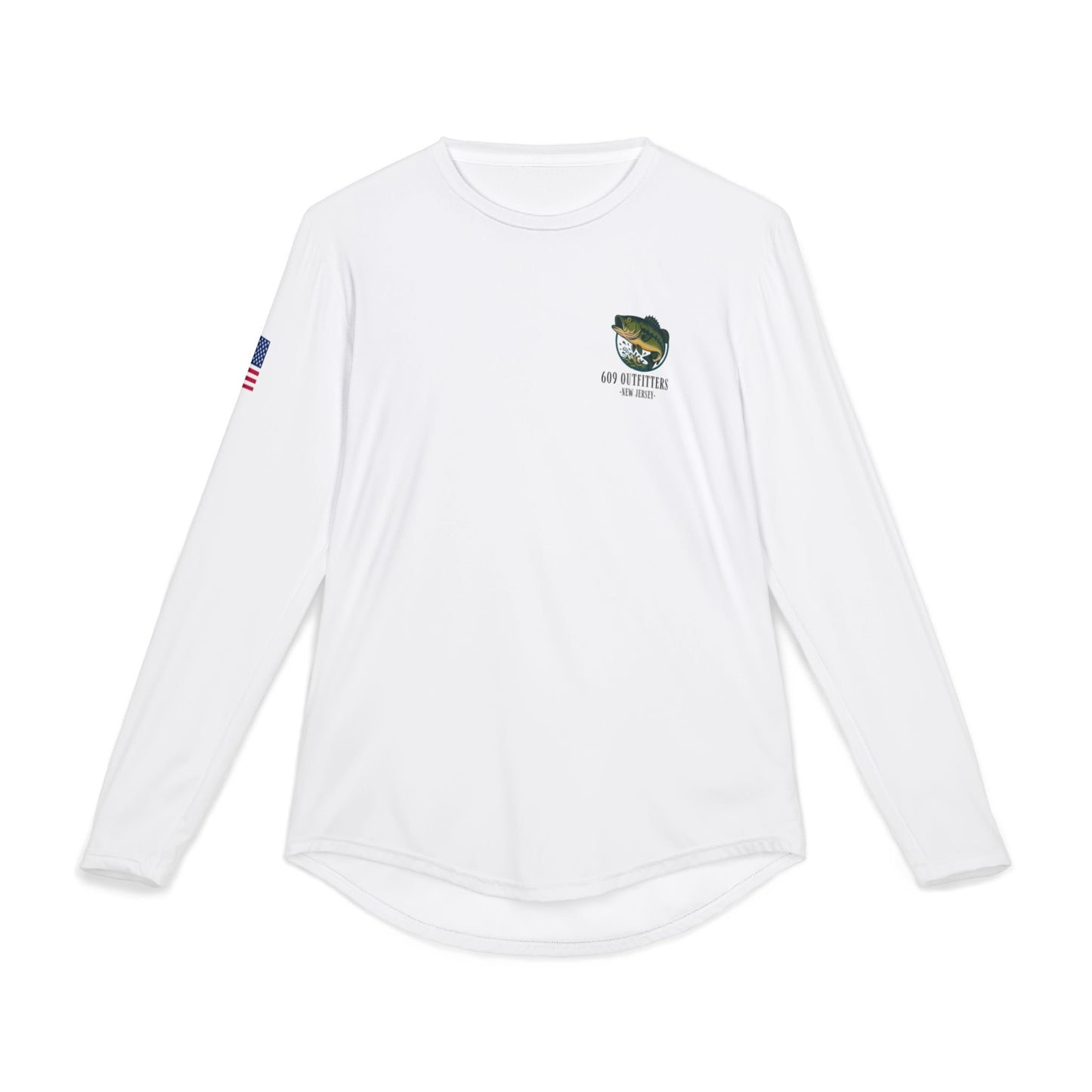 609 Fresh Water Bass Logo | Long Sleeve UV Sun Protection Top White