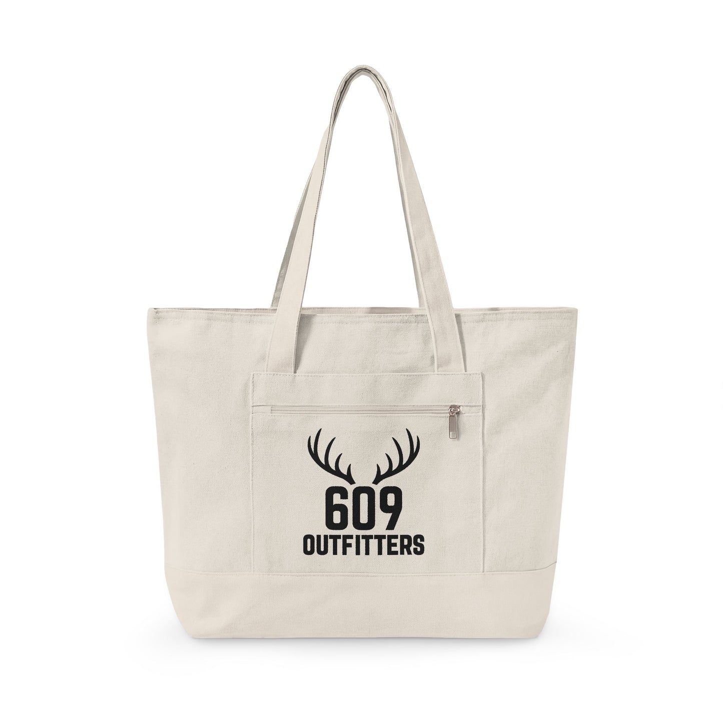 Canvas Tote Bag | 609 Outfitters Classic Antler Logo Beach Tote