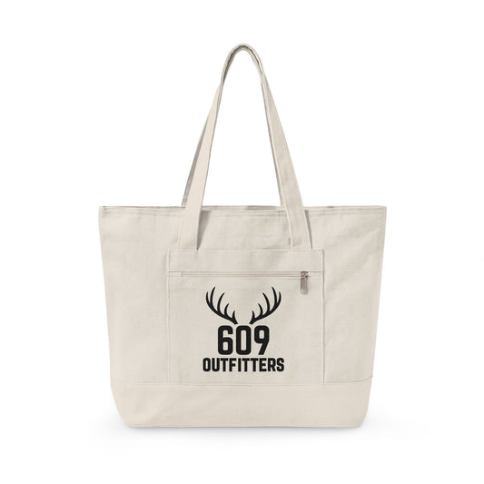 Canvas Tote Bag | 609 Outfitters Classic Antler Logo Beach Tote