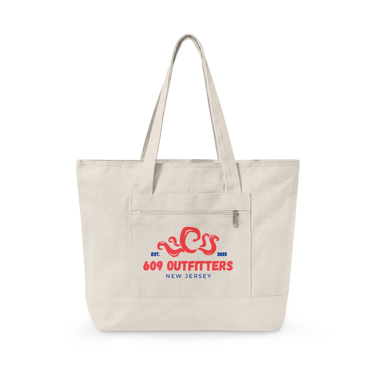 Canvas Tote Bag | 609 Outfitters Octopus Zippered Beach Tote