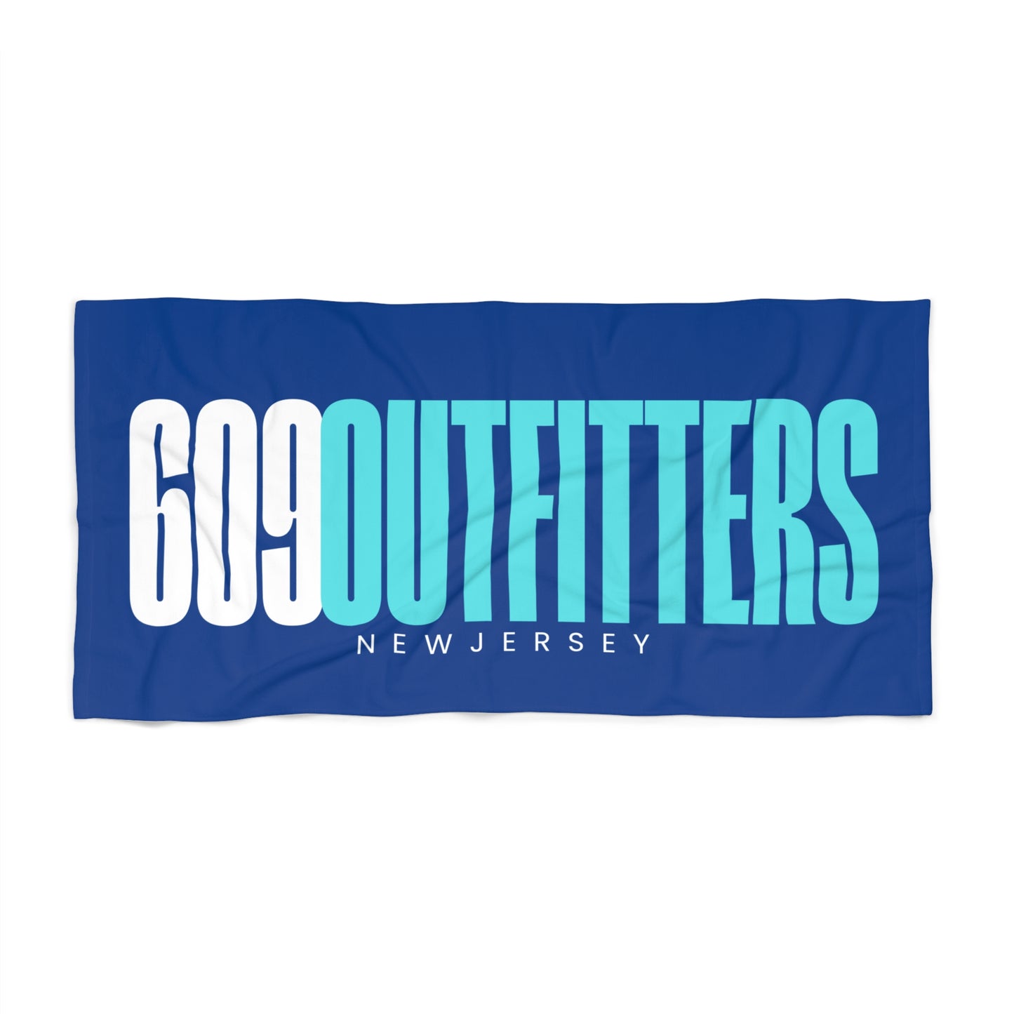 609 Outfitters New Jersey Blue and Teal | Logo Beach Towel