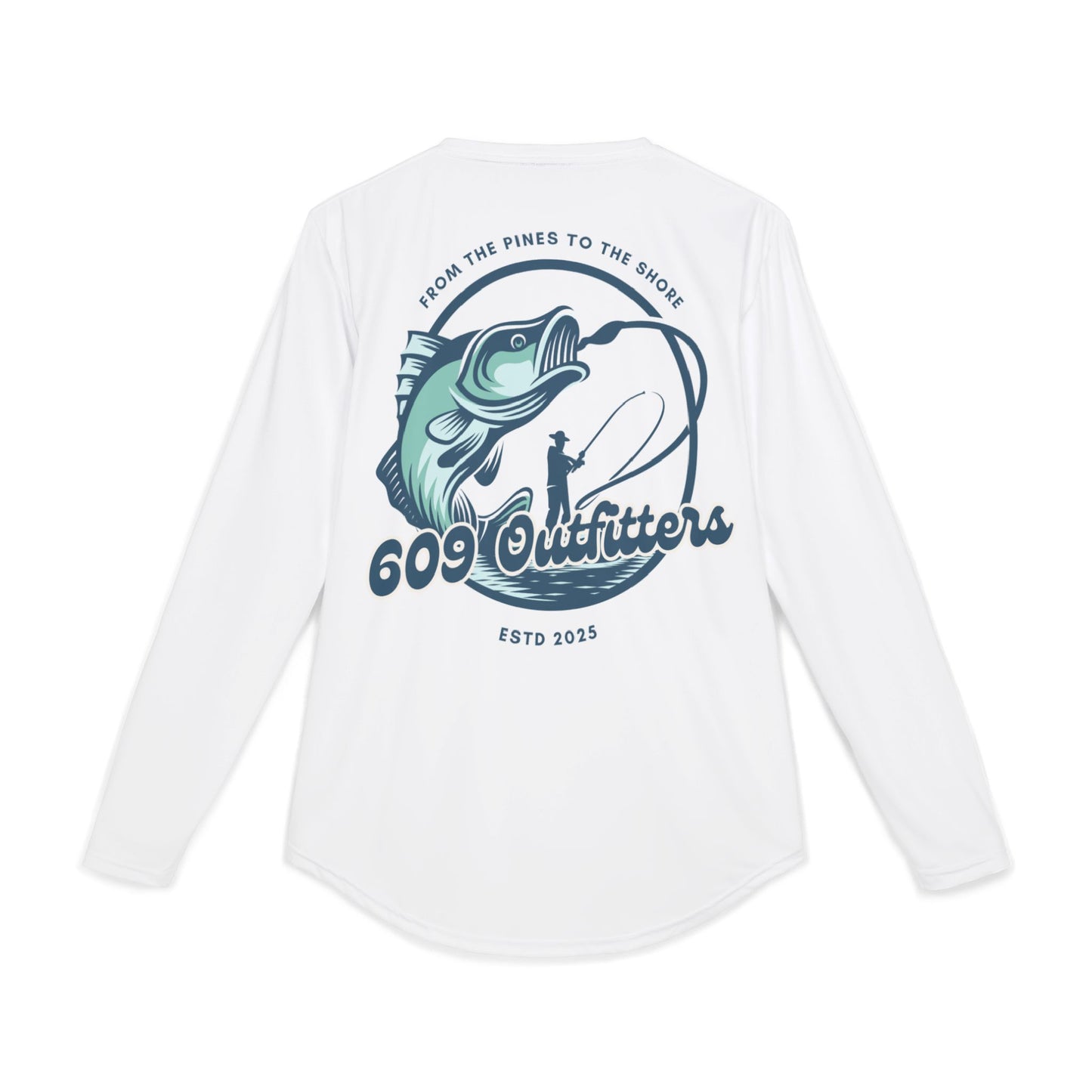 609 Reeling Logo | Long Sleeve UV Sun Protection Top White