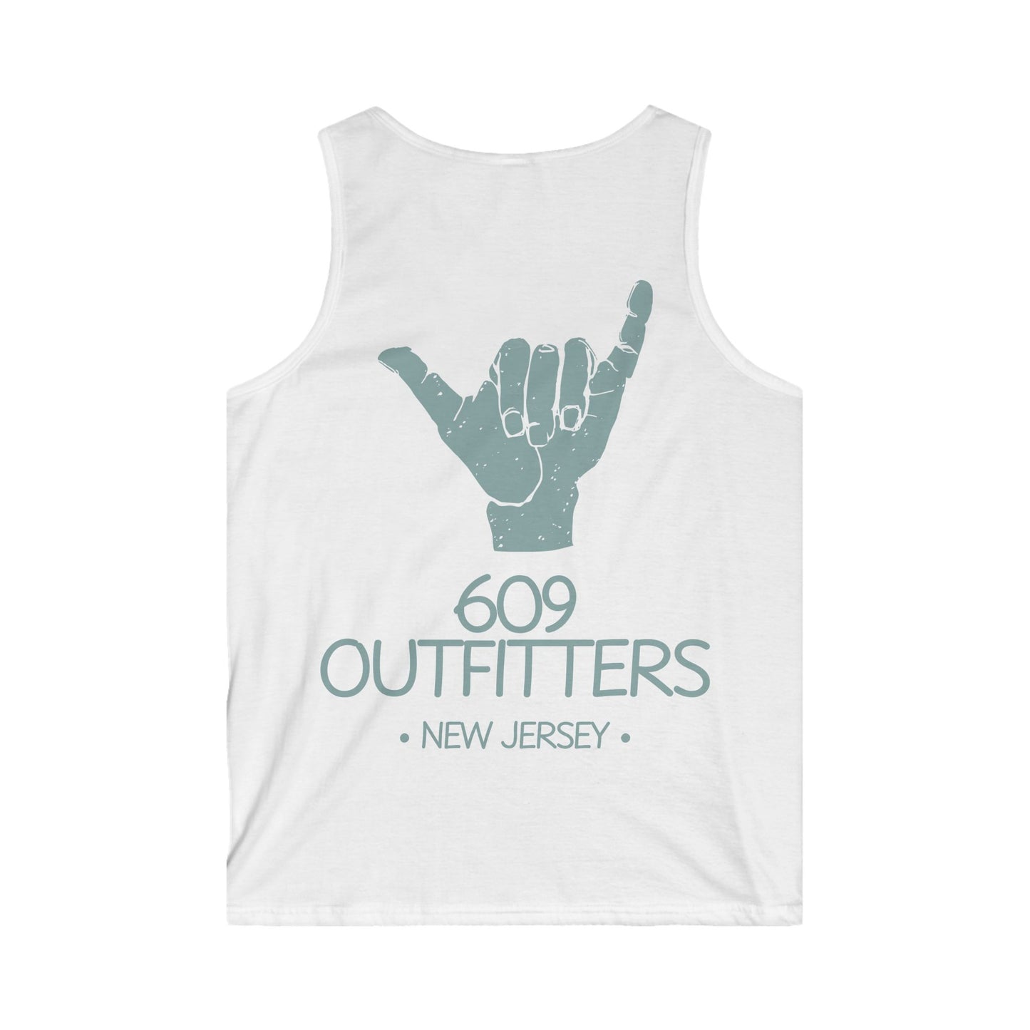 609 Outfitters New Jersey | White and Blue Shaka Tank