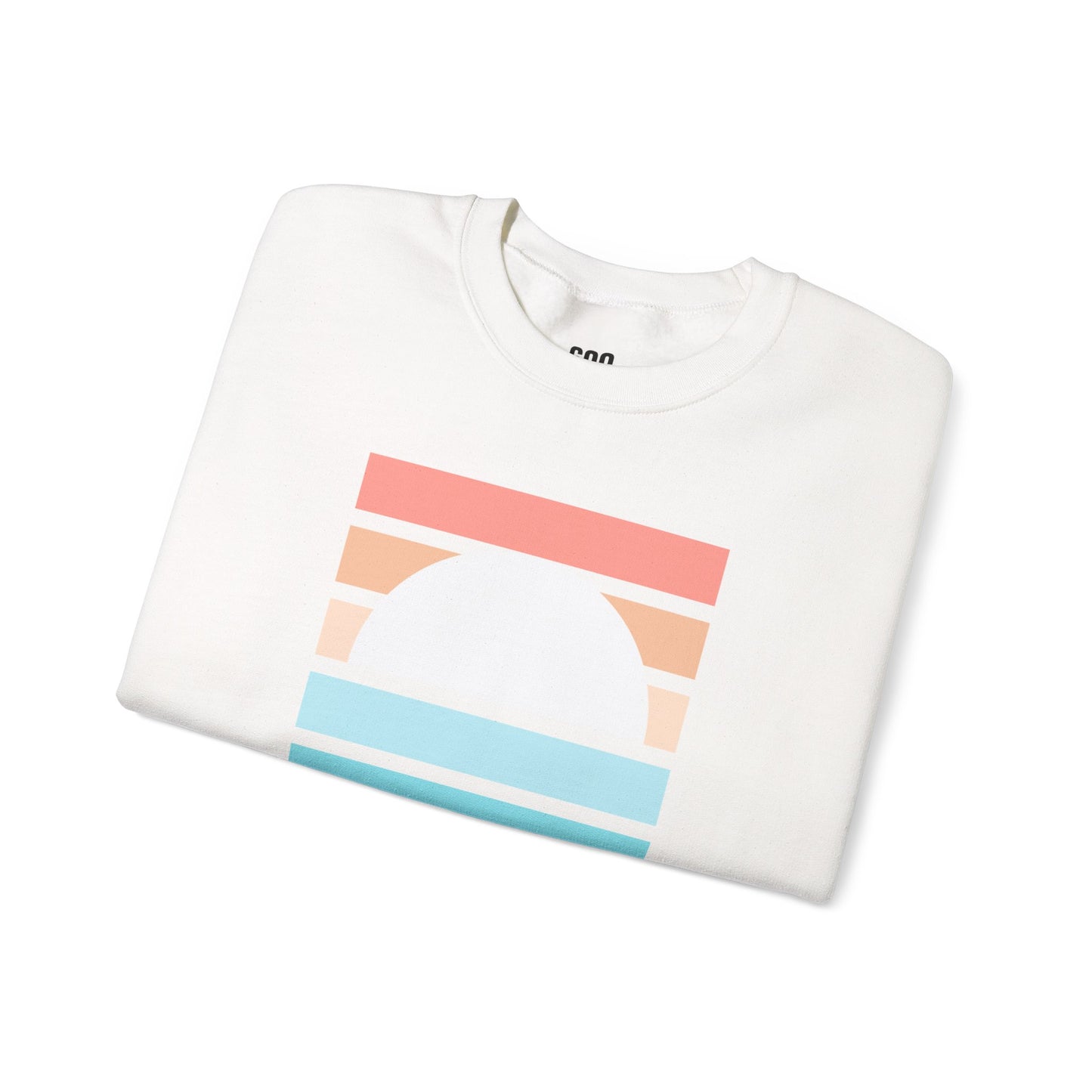 Sunset Stripes Retro Pastel Beach Graphic | Crewneck Sweatshirt