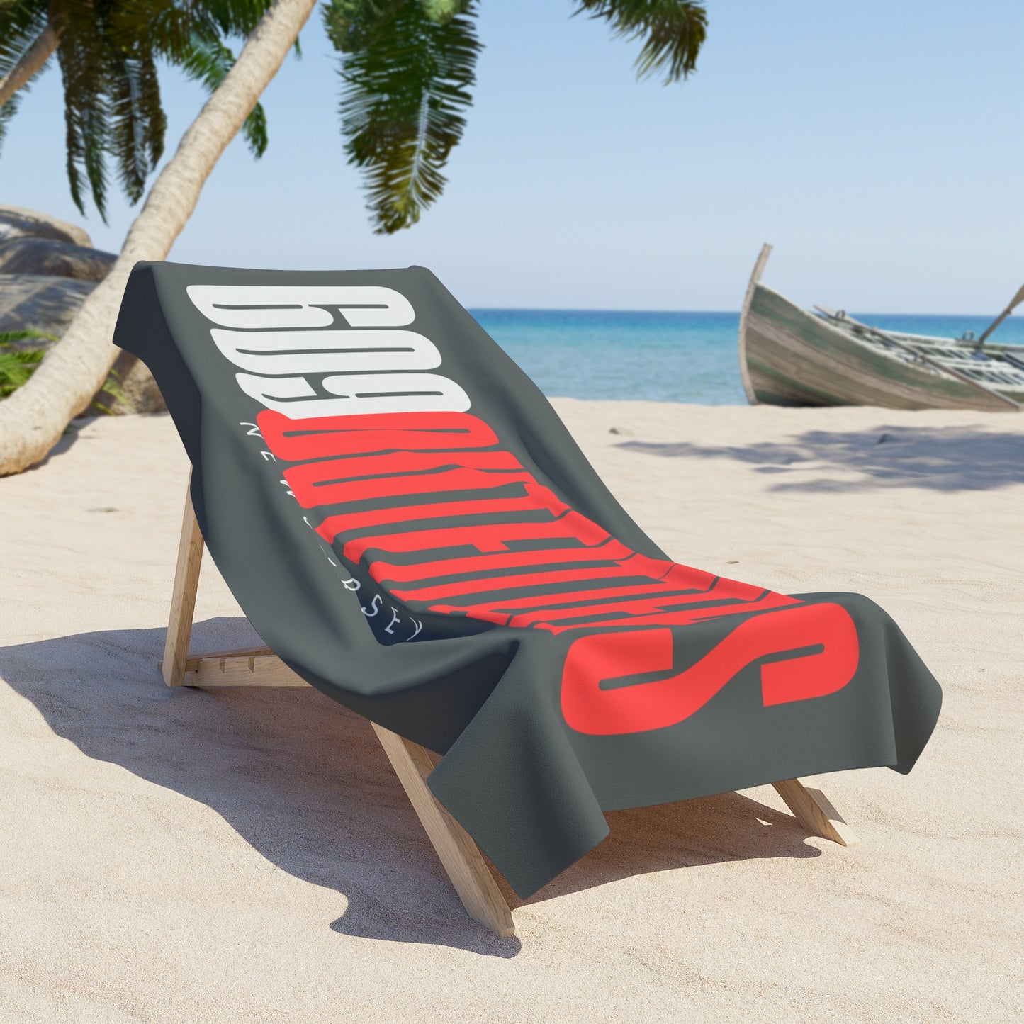 609 Outfitters New Jersey Grey and Neon | Logo Beach Towel