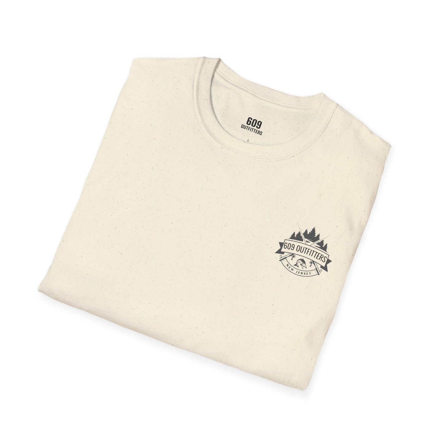 Contemporary Tee | Mens Fishing Badge Beige