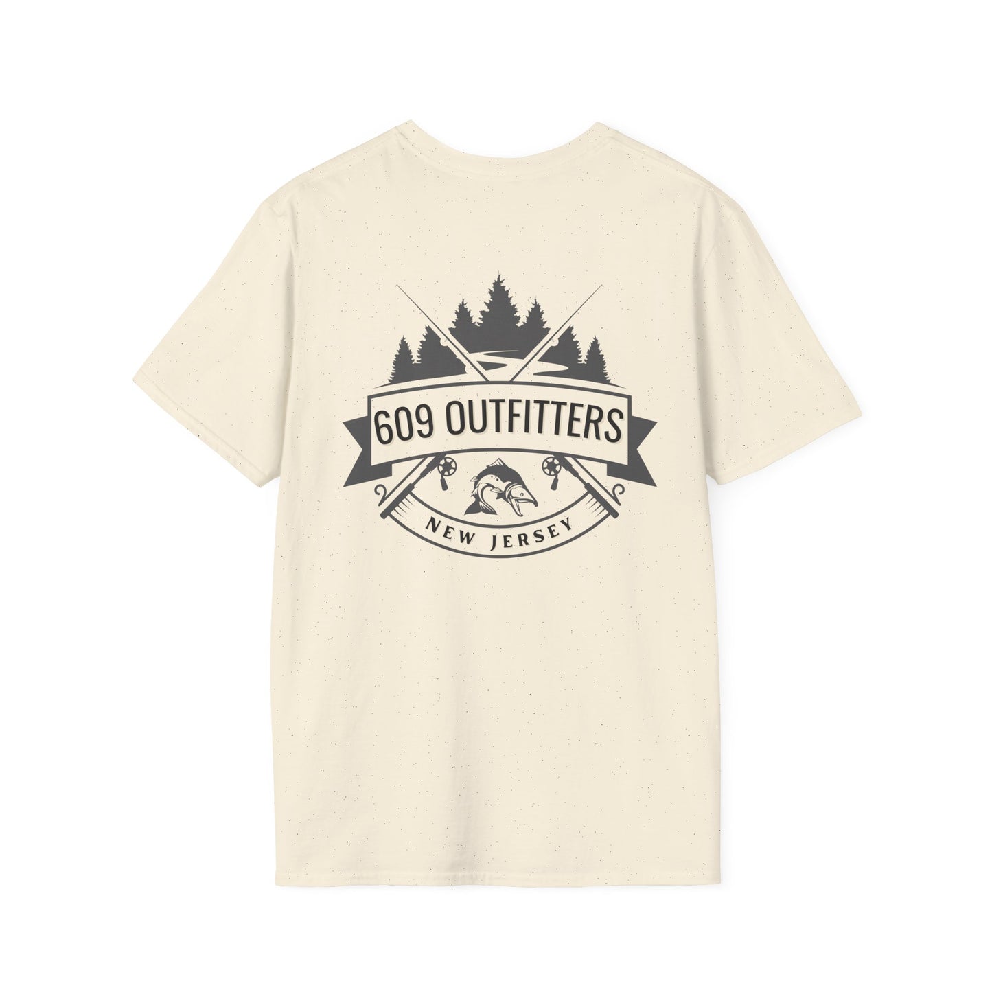 Contemporary Tee | Mens Fishing Badge Beige