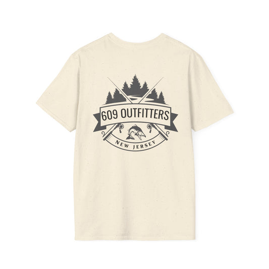 Contemporary Tee | Mens Fishing Badge Beige