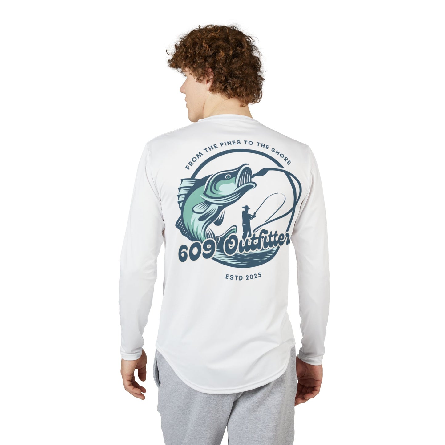 609 Reeling Logo | Long Sleeve UV Sun Protection Top White