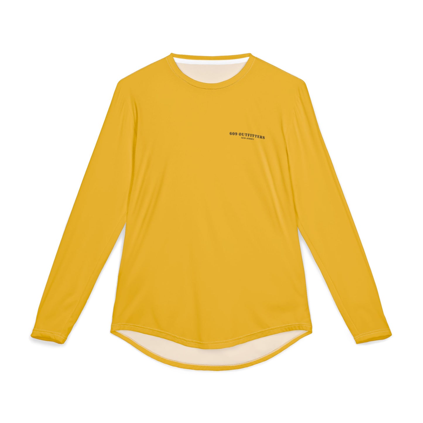 609 Pines To The Shore Logo | Long Sleeve UV Sun Protection Top Yellow