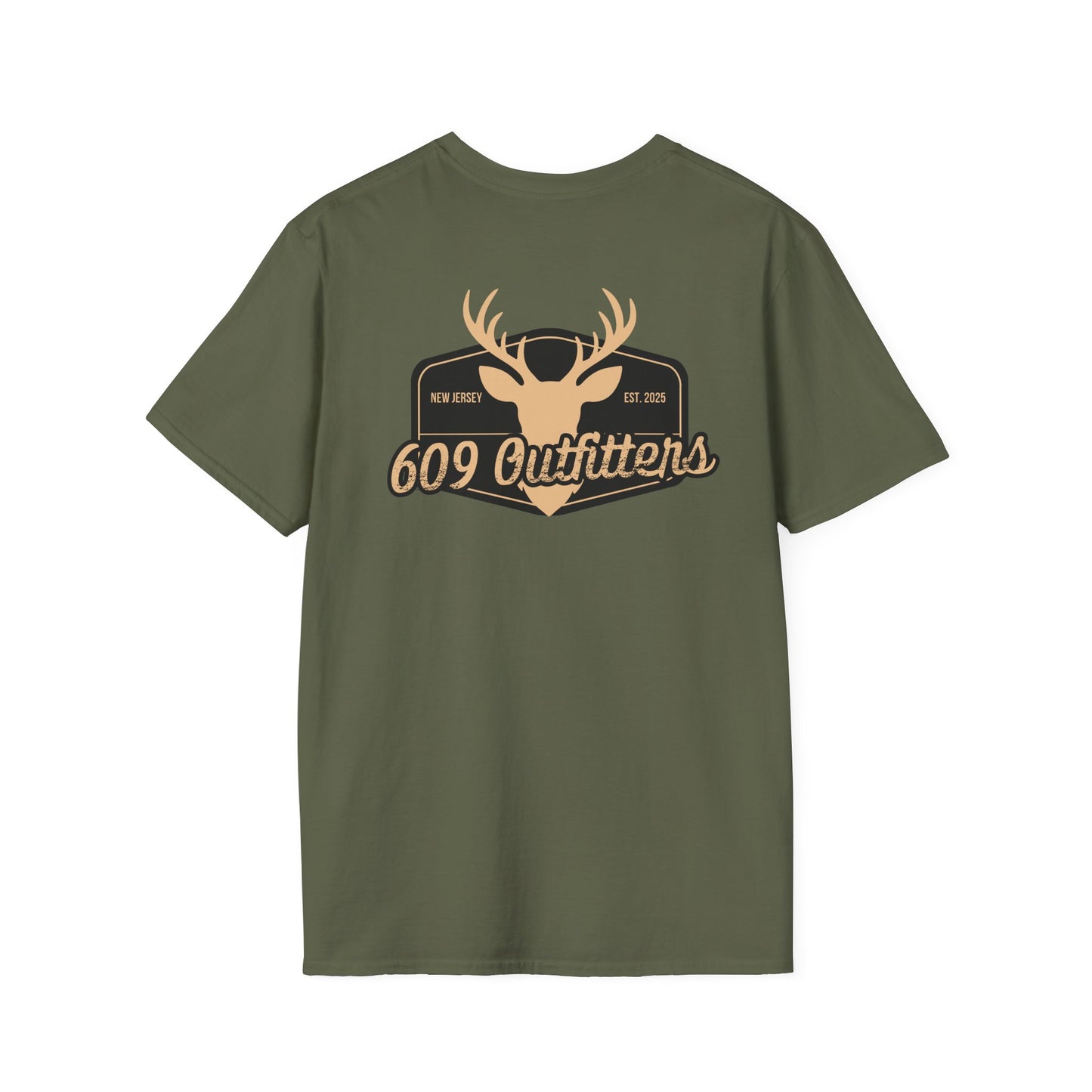 Contemporary Tee | Mens Deer Silhouette Badge Olive