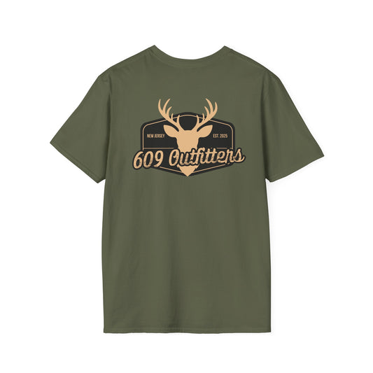 Contemporary Tee | Mens Deer Silhouette Badge Olive