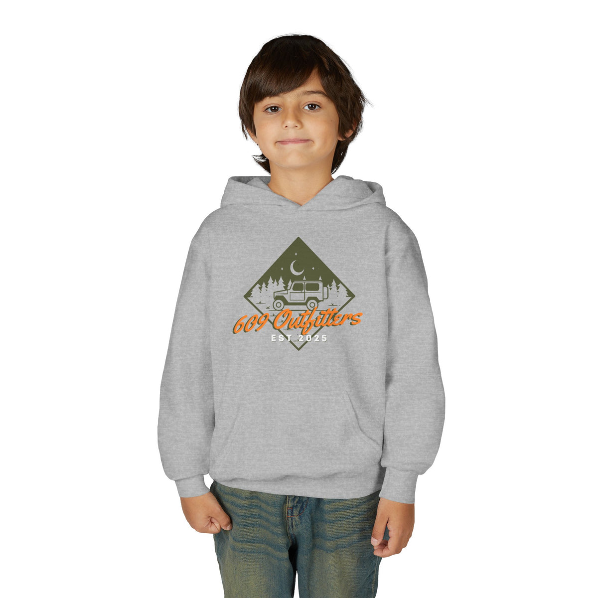 609 Outfitters Youth Heavy Blend Under The Stars Logo Hooded Sweatshirt