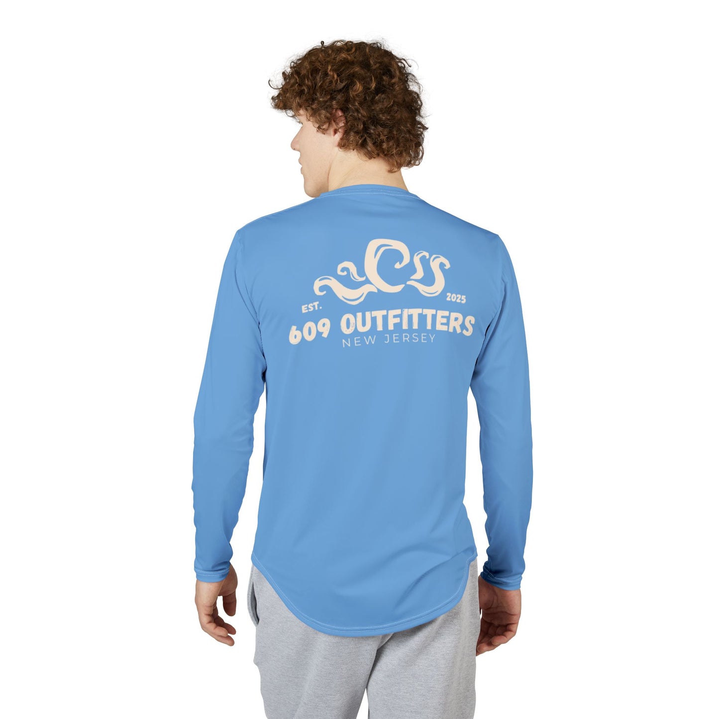 609 Octopus Fishing Logo | Long Sleeve UV Sun Protection Top Sky Blue