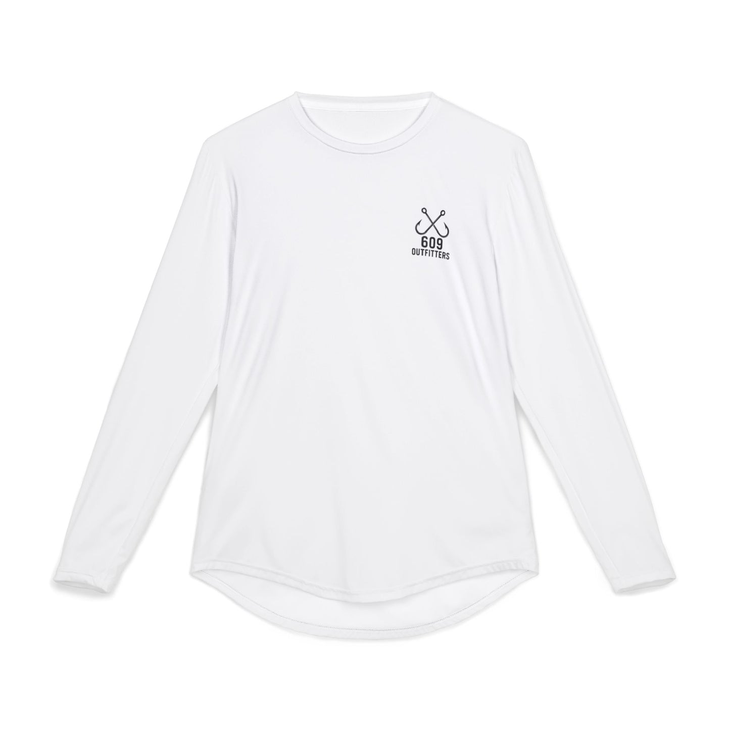 609 Classic Double Hook Logo | Long Sleeve UV Sun Protection Top White