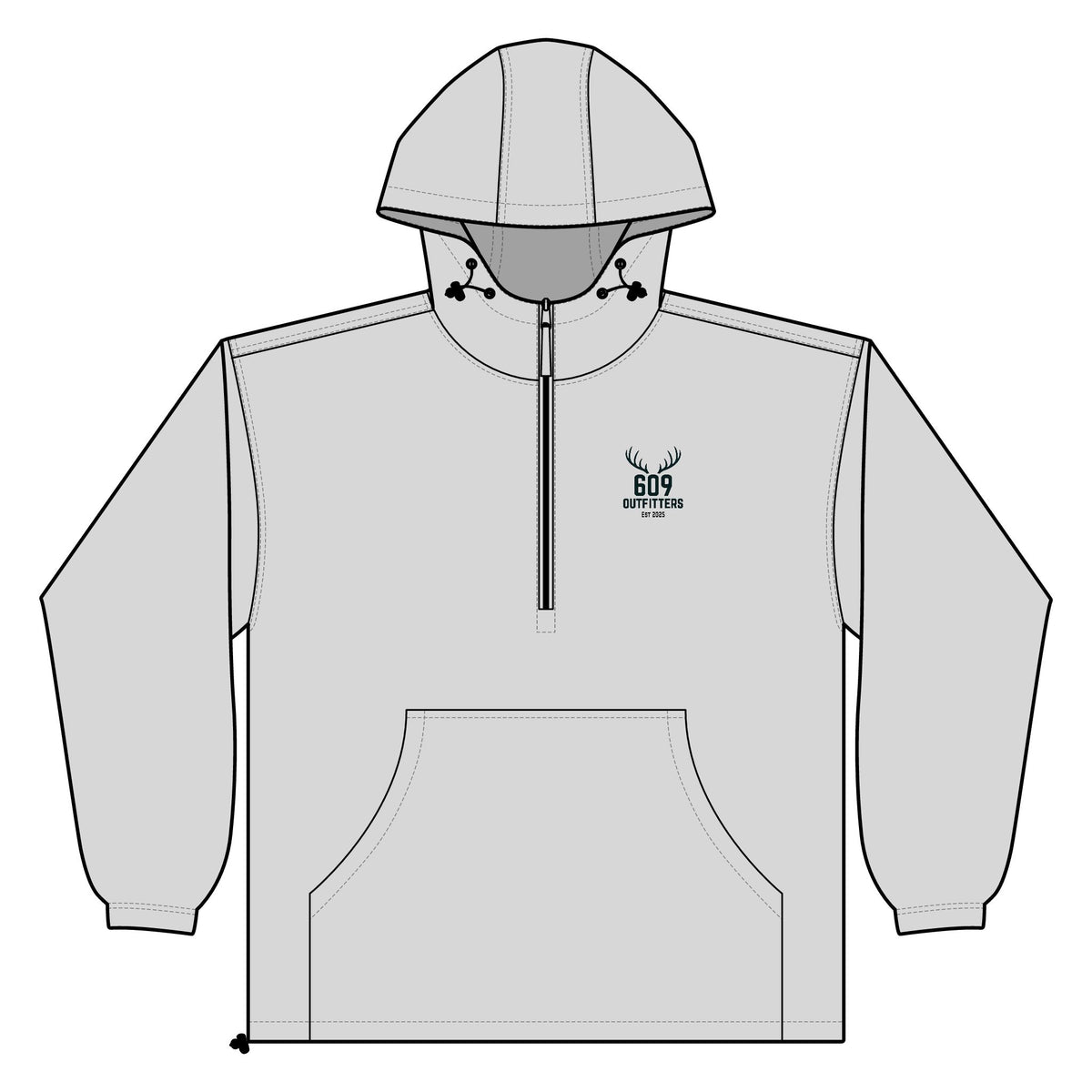 609 Outfitters Unisex Lightweight Quarter-Zip Windbreaker Pullover Jacket