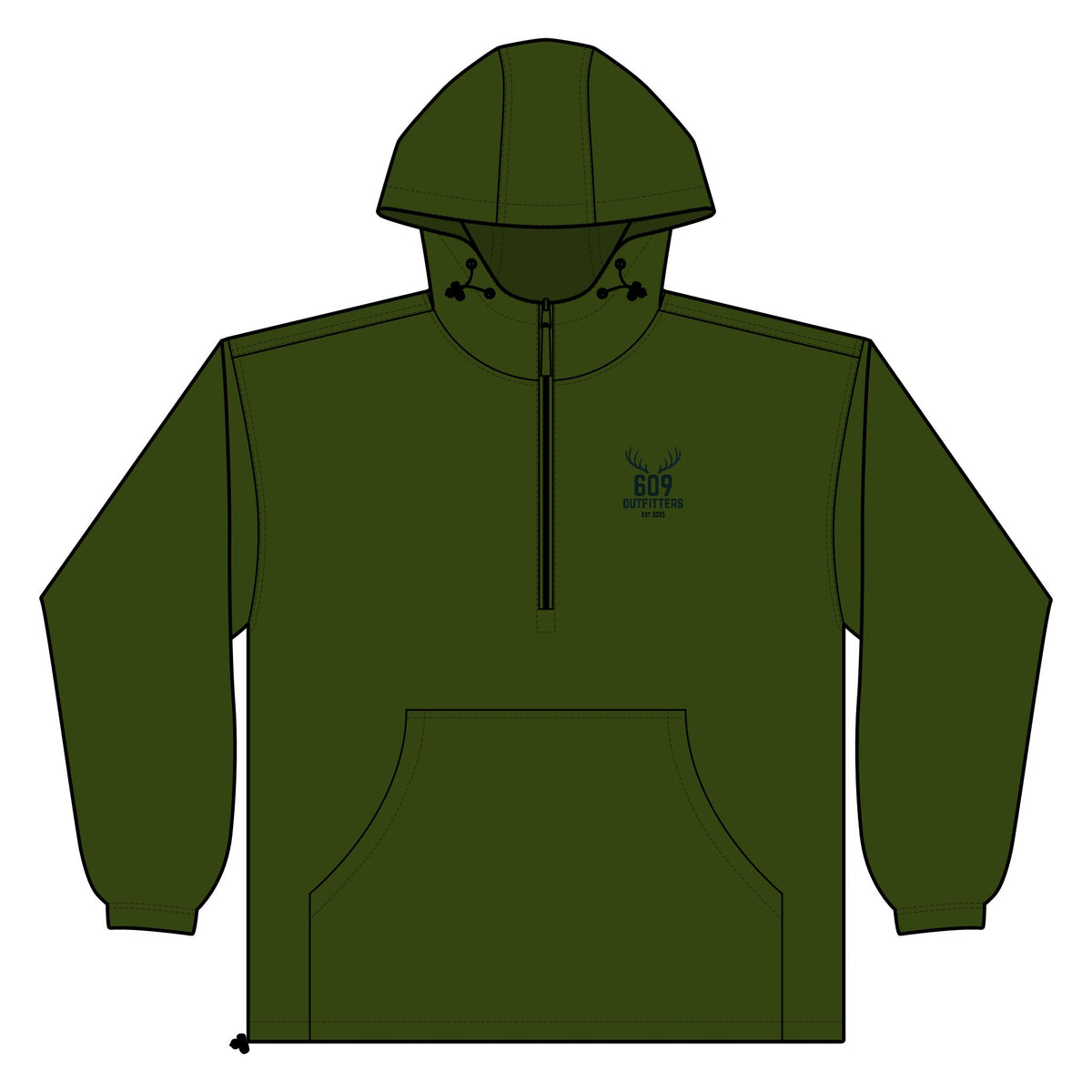 609 Outfitters Unisex Lightweight Quarter-Zip Windbreaker Pullover Jacket