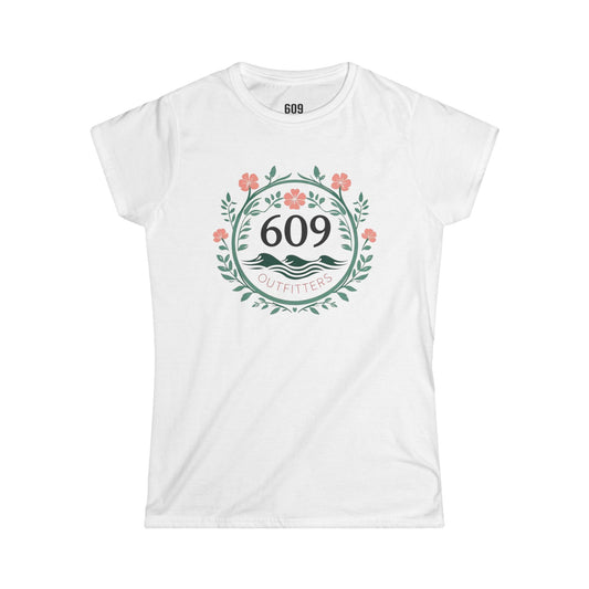 Women's Soft Tee | Flowers and Waves Logo | Everyday Wear