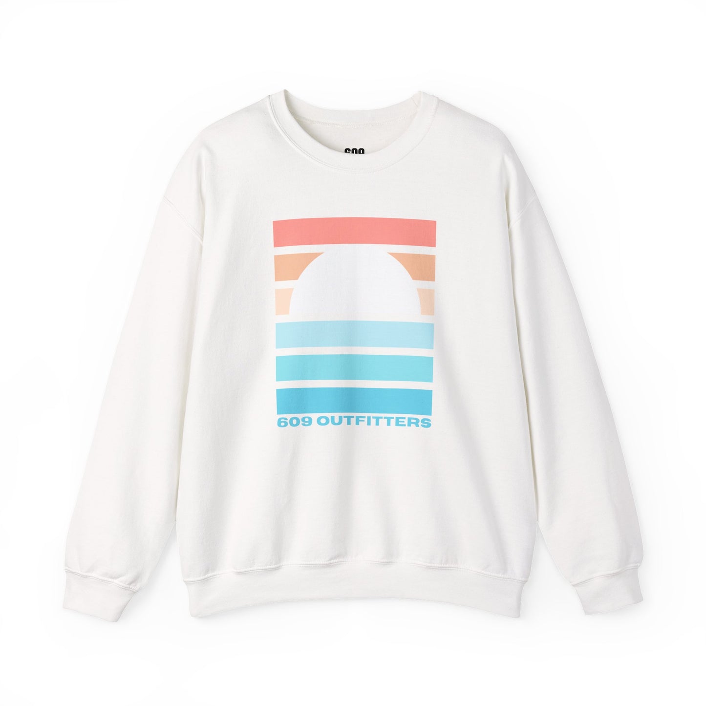 Sunset Stripes Retro Pastel Beach Graphic | Crewneck Sweatshirt