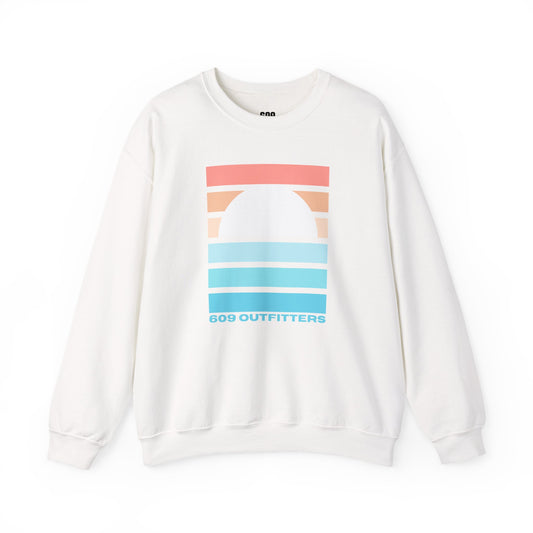 Sunset Stripes Retro Pastel Beach Graphic | Crewneck Sweatshirt