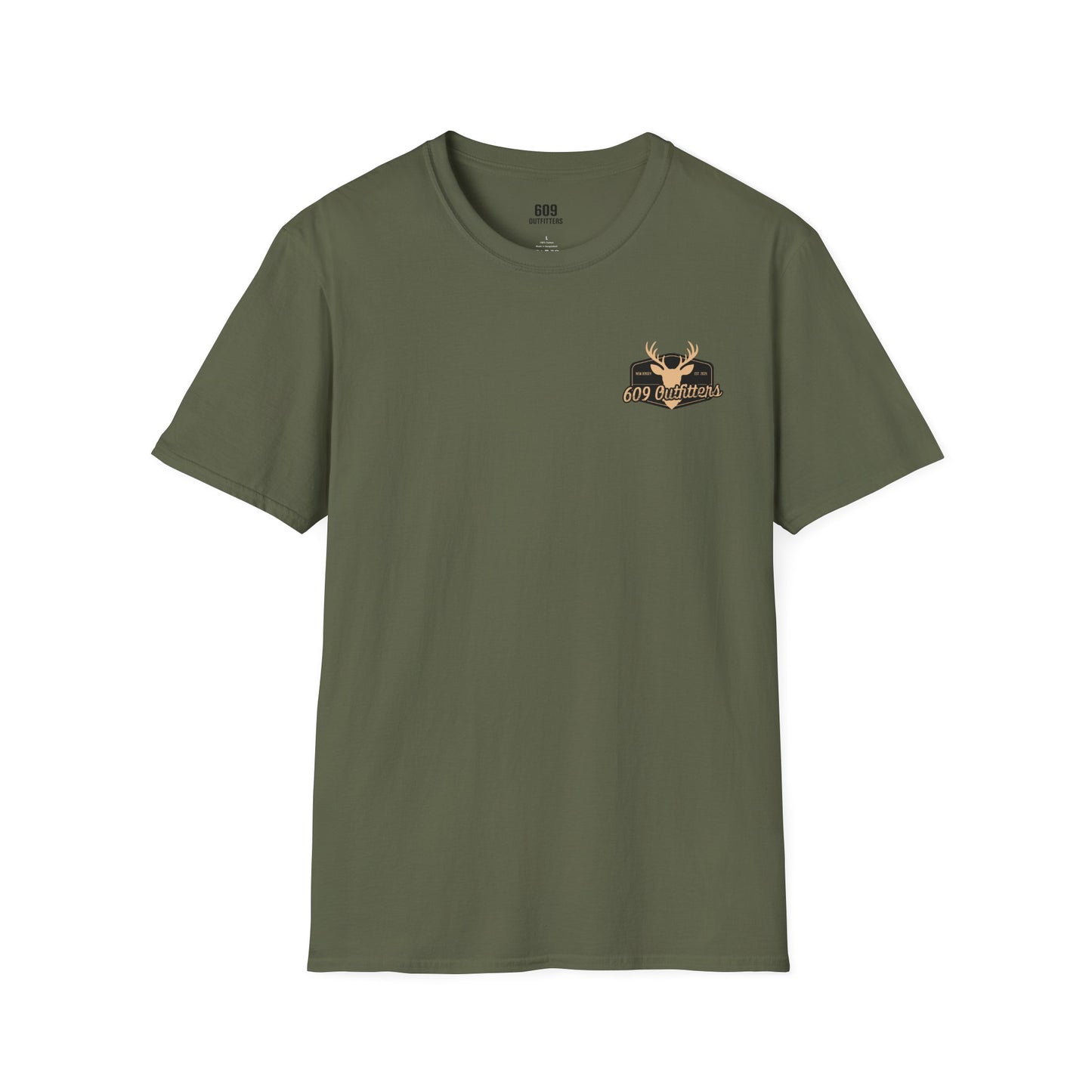 Contemporary Tee | Mens Deer Silhouette Badge Olive