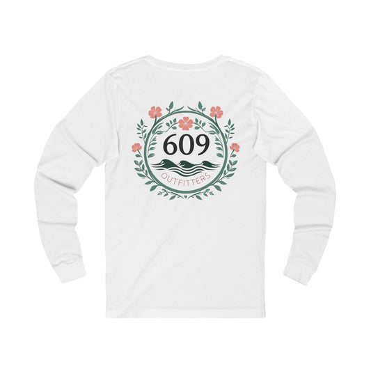 Women's Long Sleeve Tee | Flowers and Waves