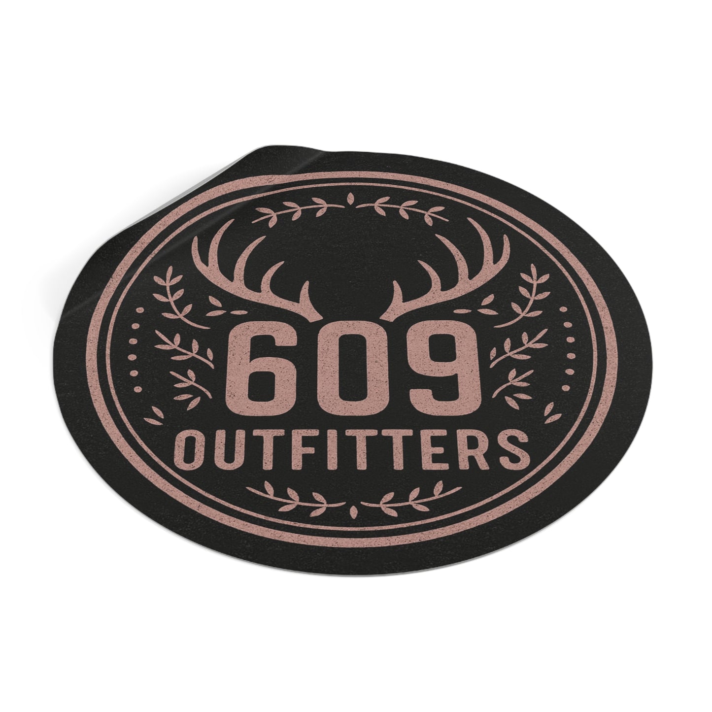 Deer Badge with Vines | Vinyl Sticker