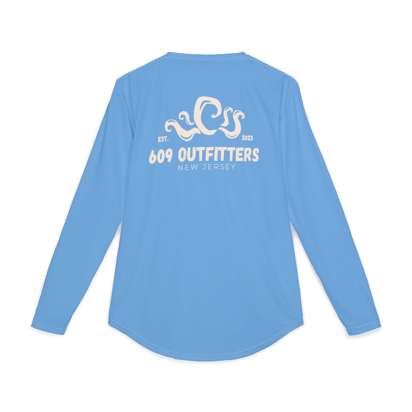 609 Octopus Fishing Logo | Long Sleeve UV Sun Protection Top Sky Blue