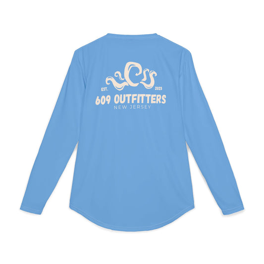 609 Octopus Fishing Logo | Long Sleeve UV Sun Protection Top Sky Blue