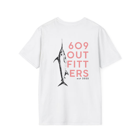 Contemporary Tee | Mens Swordfish Logo White