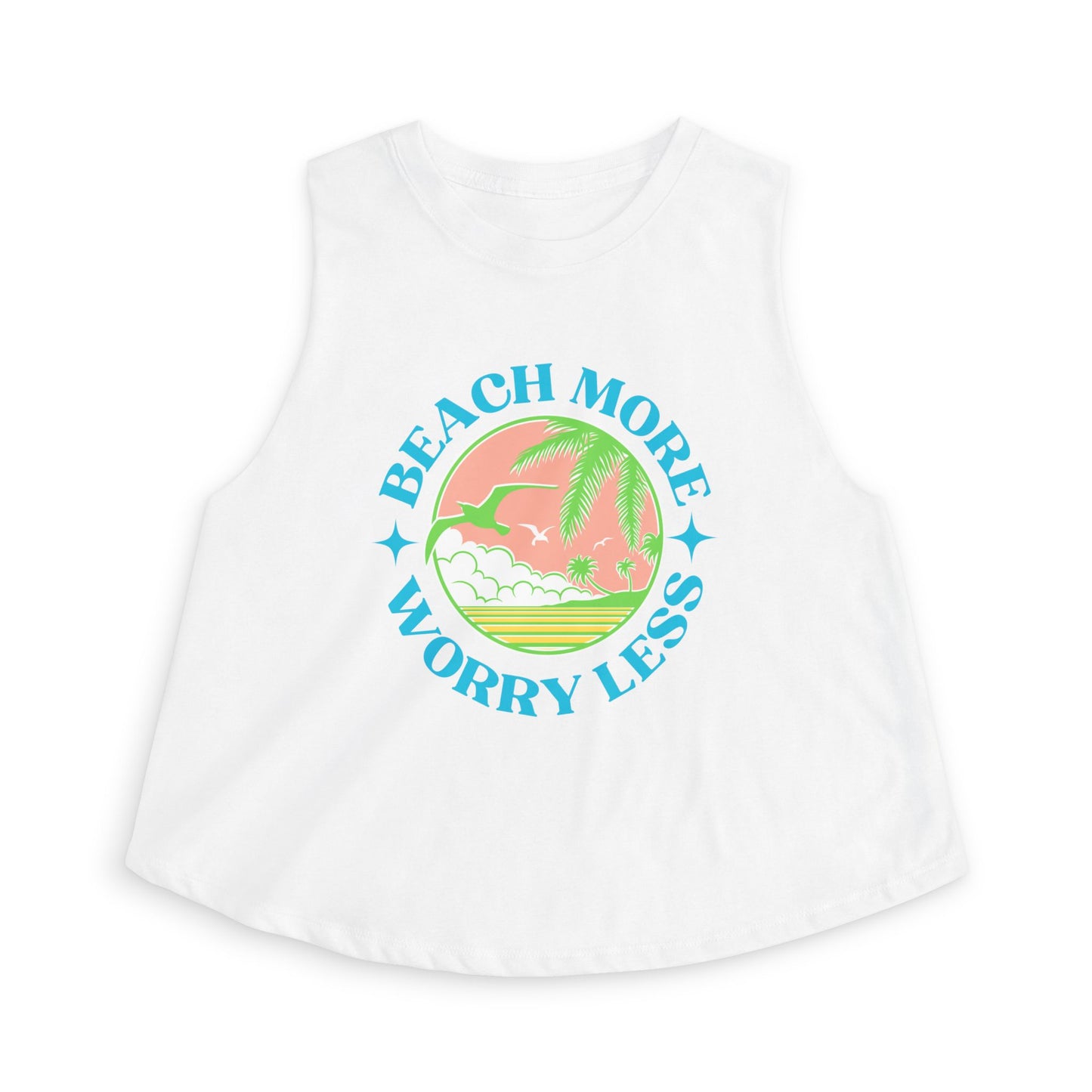 Women's Beach More Worry Less Crop Tank