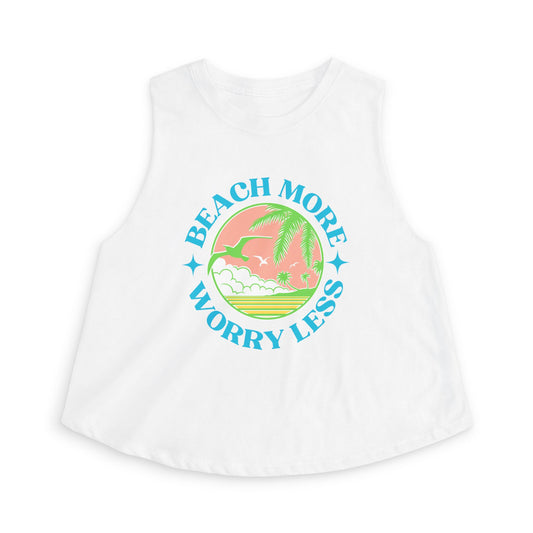 Women's Beach More Worry Less Crop Tank
