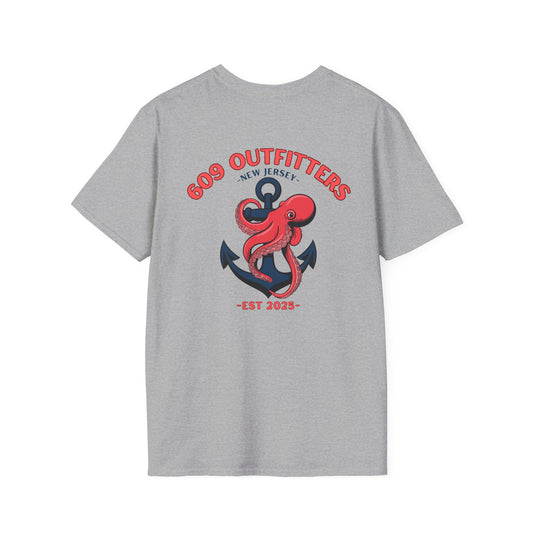 Contemporary Tee | Mens Octopus Anchor Gray