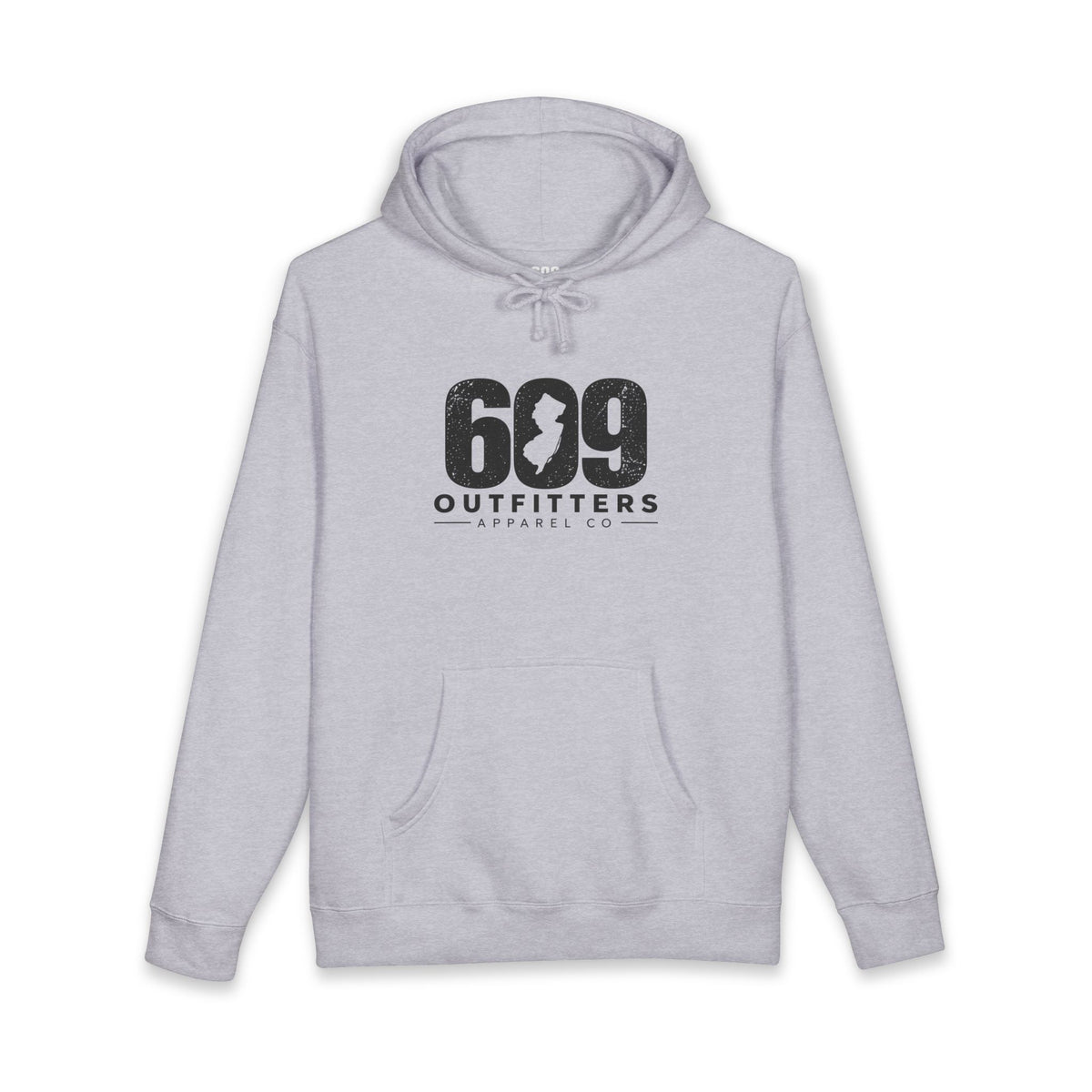609 Jersey Logo Unisex Heavyweight Hooded Sweatshirt | Light Gray