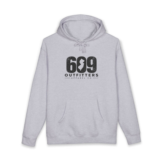 609 Jersey Logo Unisex Heavyweight Hooded Sweatshirt | Light Gray
