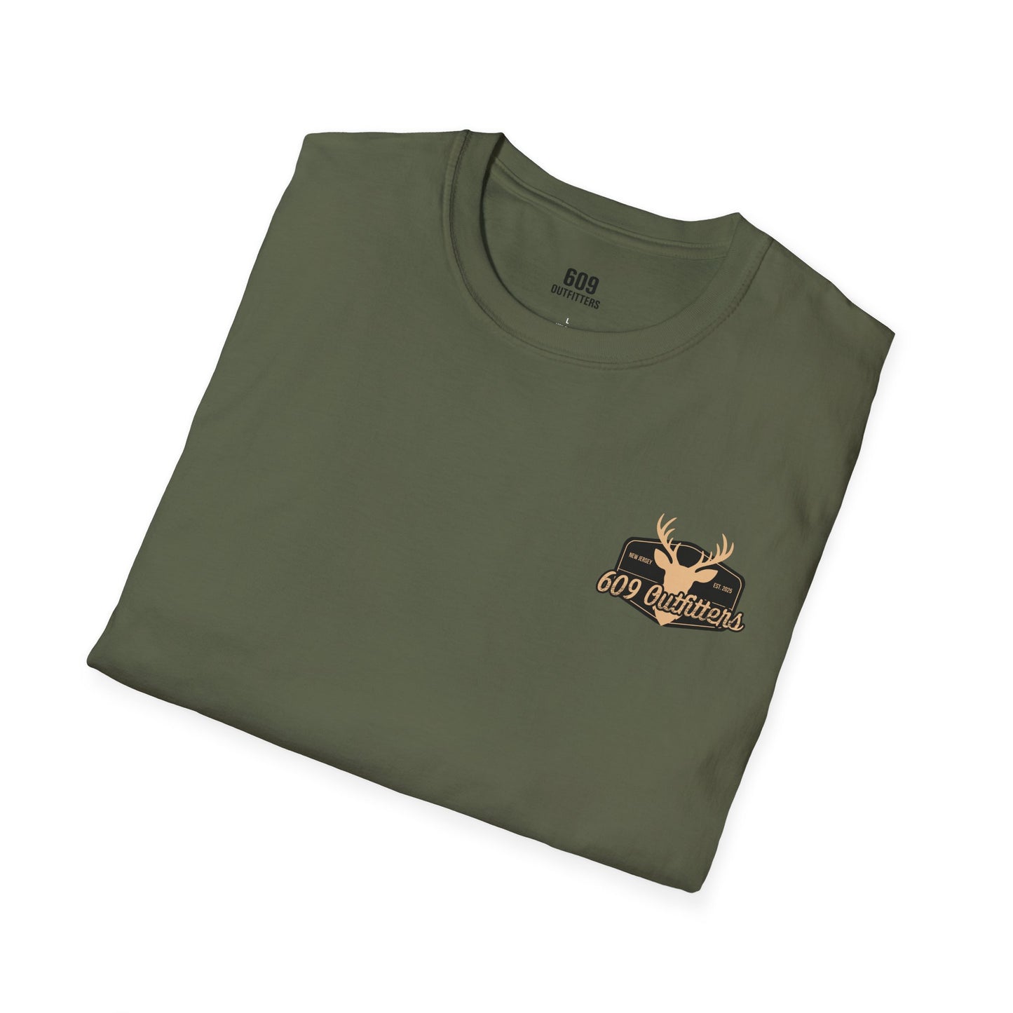 Contemporary Tee | Mens Deer Silhouette Badge Olive