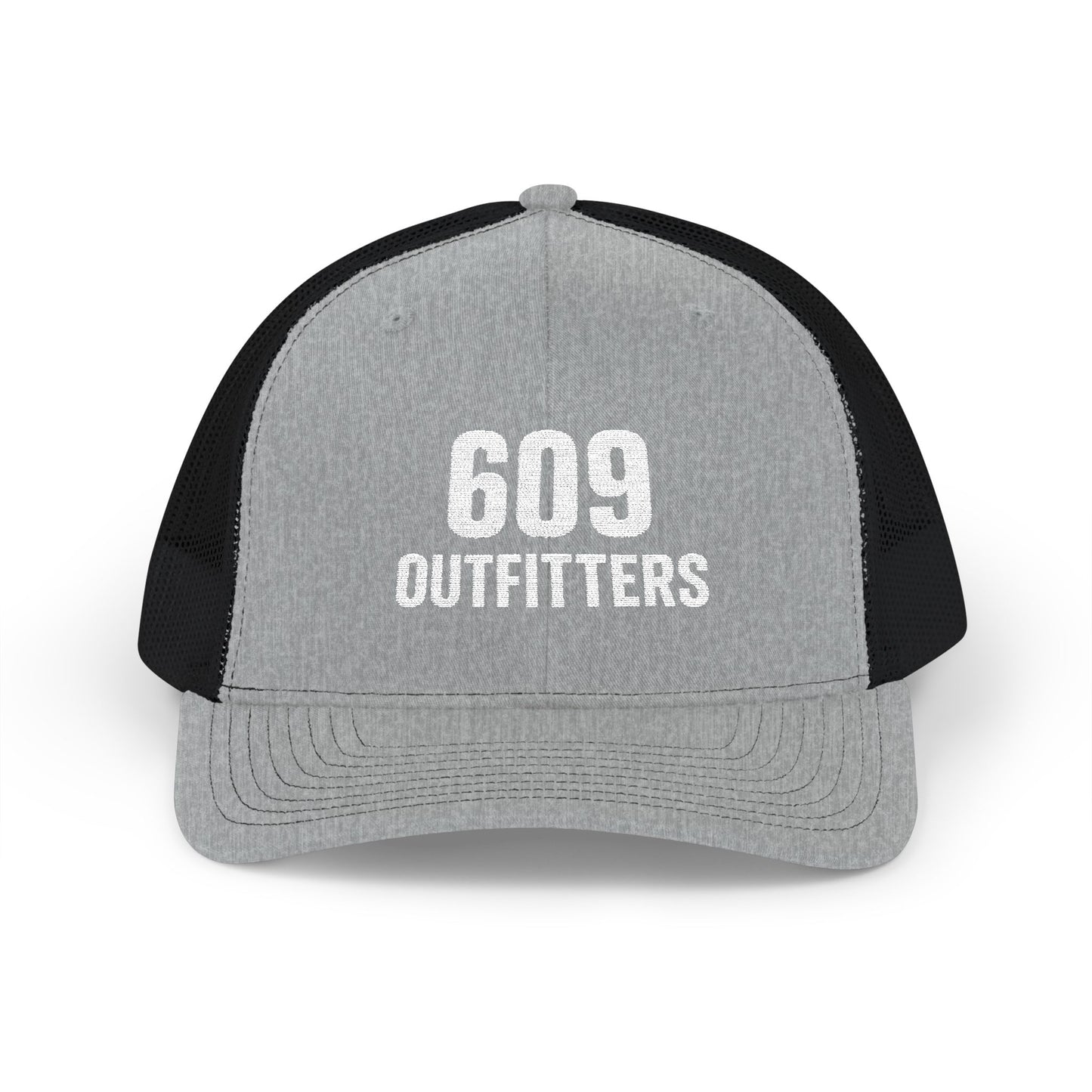 609 Outfitters White Embroidered Snapback Trucker Cap