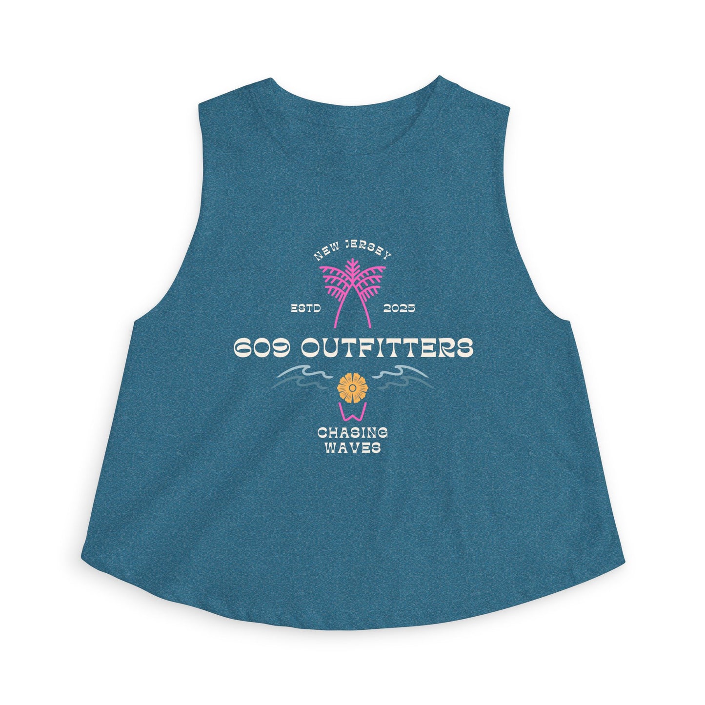 Women's Retro Beach Graphic Crop Tank