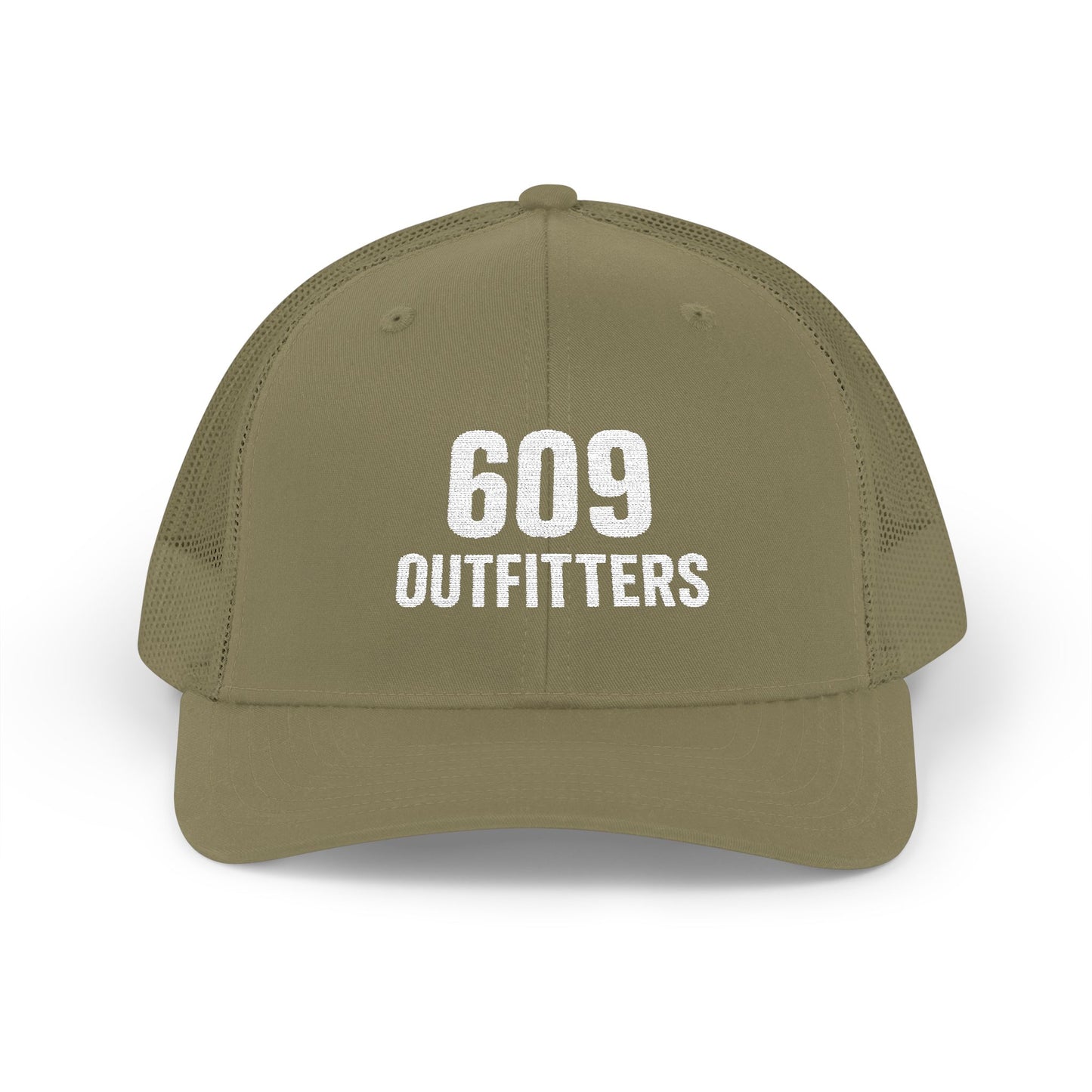 609 Outfitters White Embroidered Snapback Trucker Cap