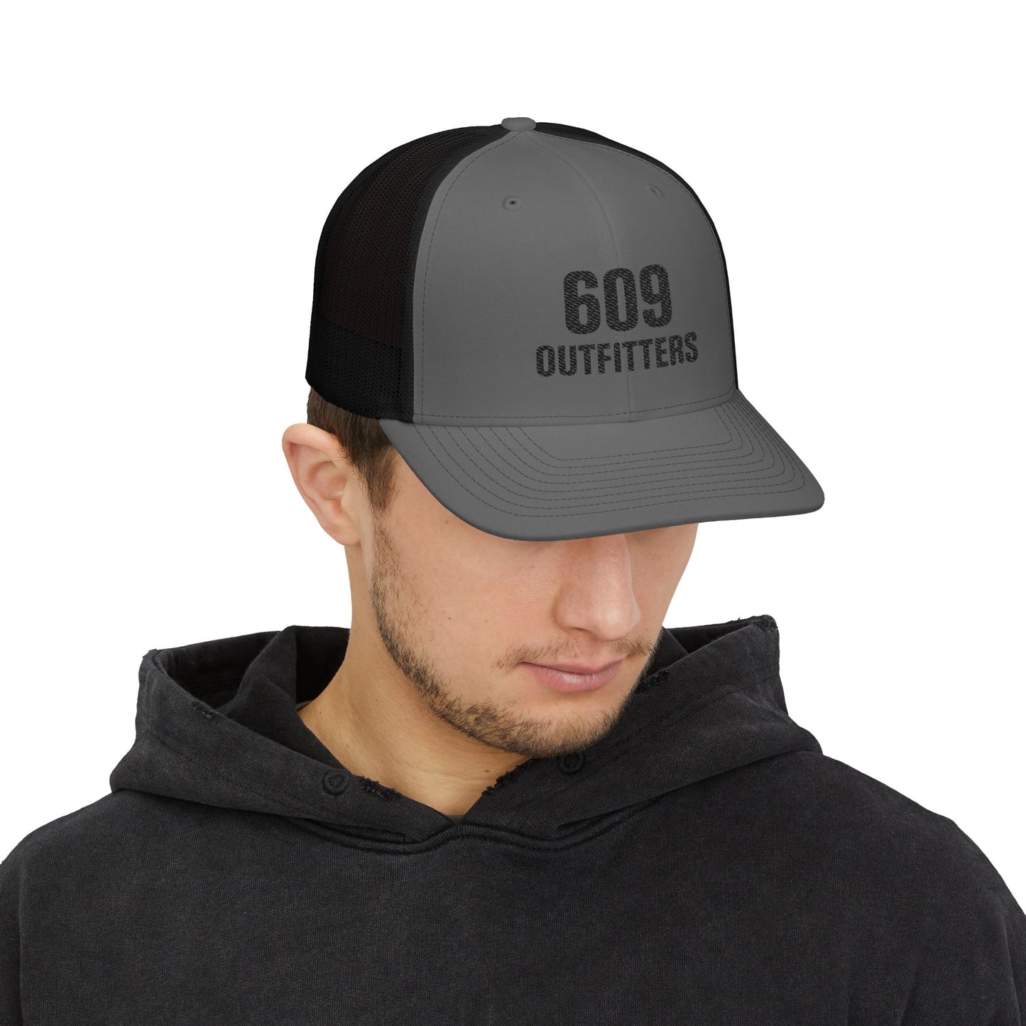 609 Outfitters Embroidered Logo Snapback Trucker Cap