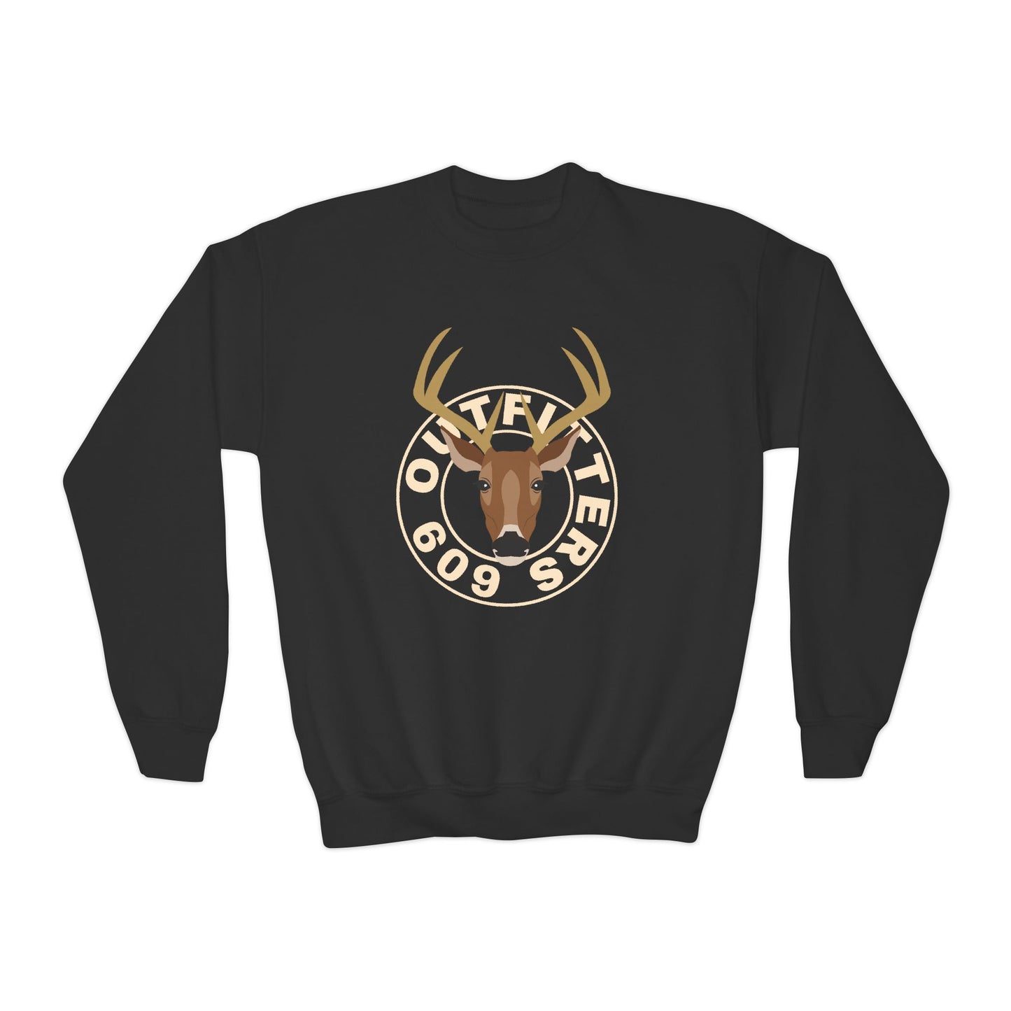 Vintage Deer Hunter Logo Youth Crewneck Sweatshirt